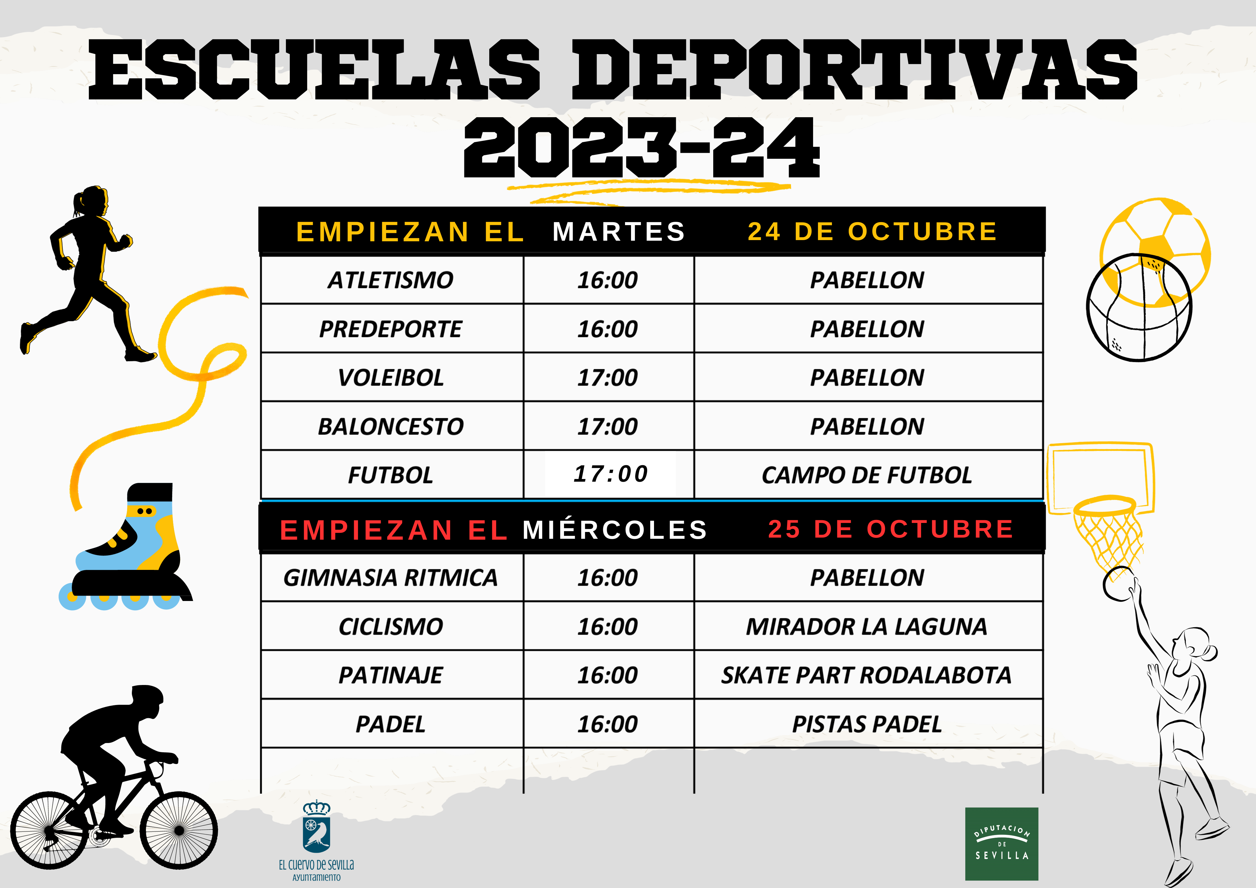 HORARIOS ESCUELAS DEPORTIVAS 2023-24